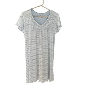 Aria Women’s Short Sleeve Nightgown Blue Floral Print Size Medium